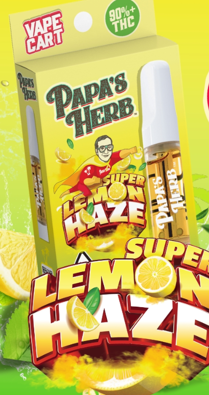 Photograph of product: Papa's Herb - Super Lemon Haze - Oui'd - Cartridge -