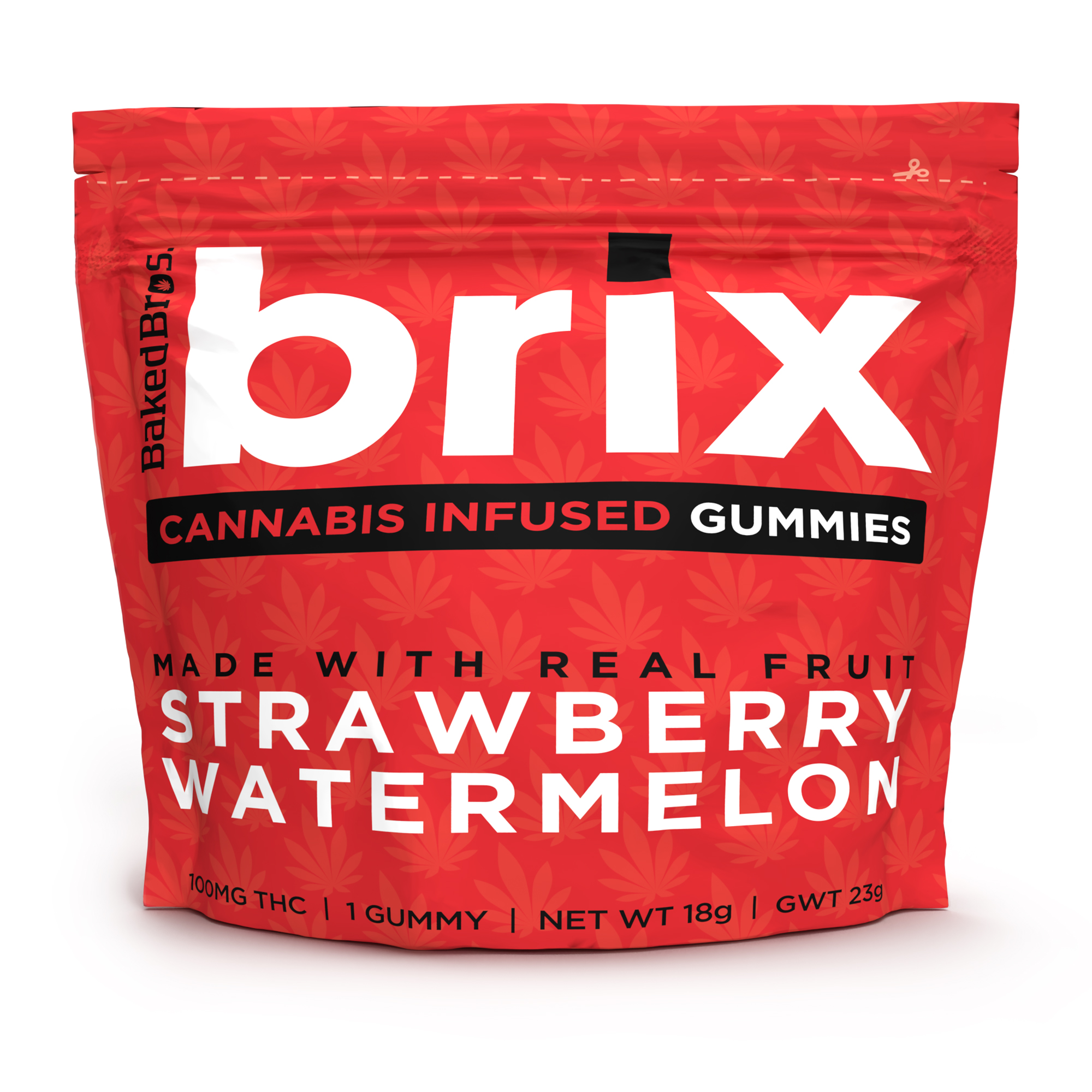 Photograph of product: Baked Bros - Brix Gummies - Strawberry Watermelon (H) (100mg)
