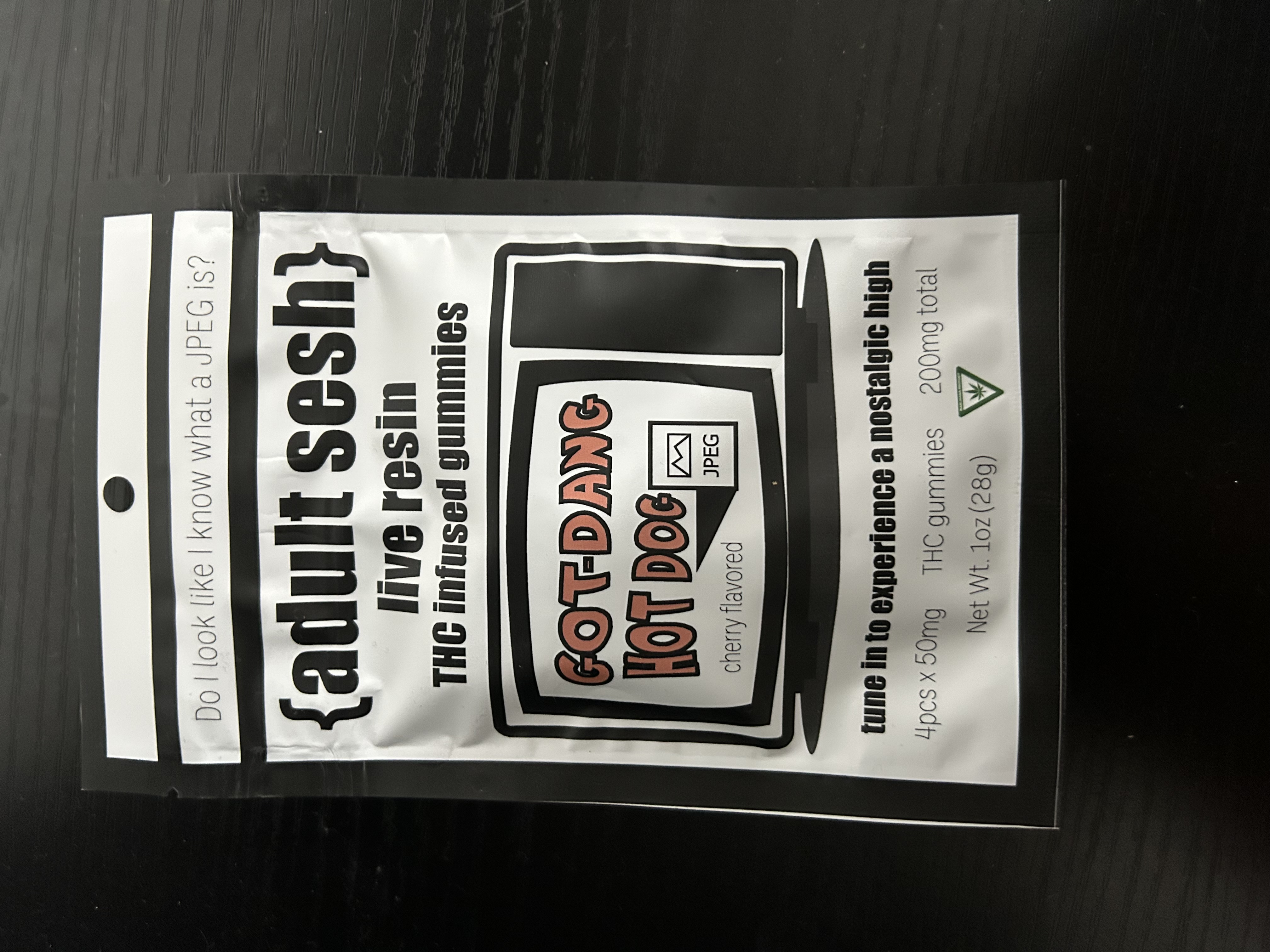 Photograph of product: Adult Sesh - Cherry - 200mg Live Resin Gummies (4x50mg)