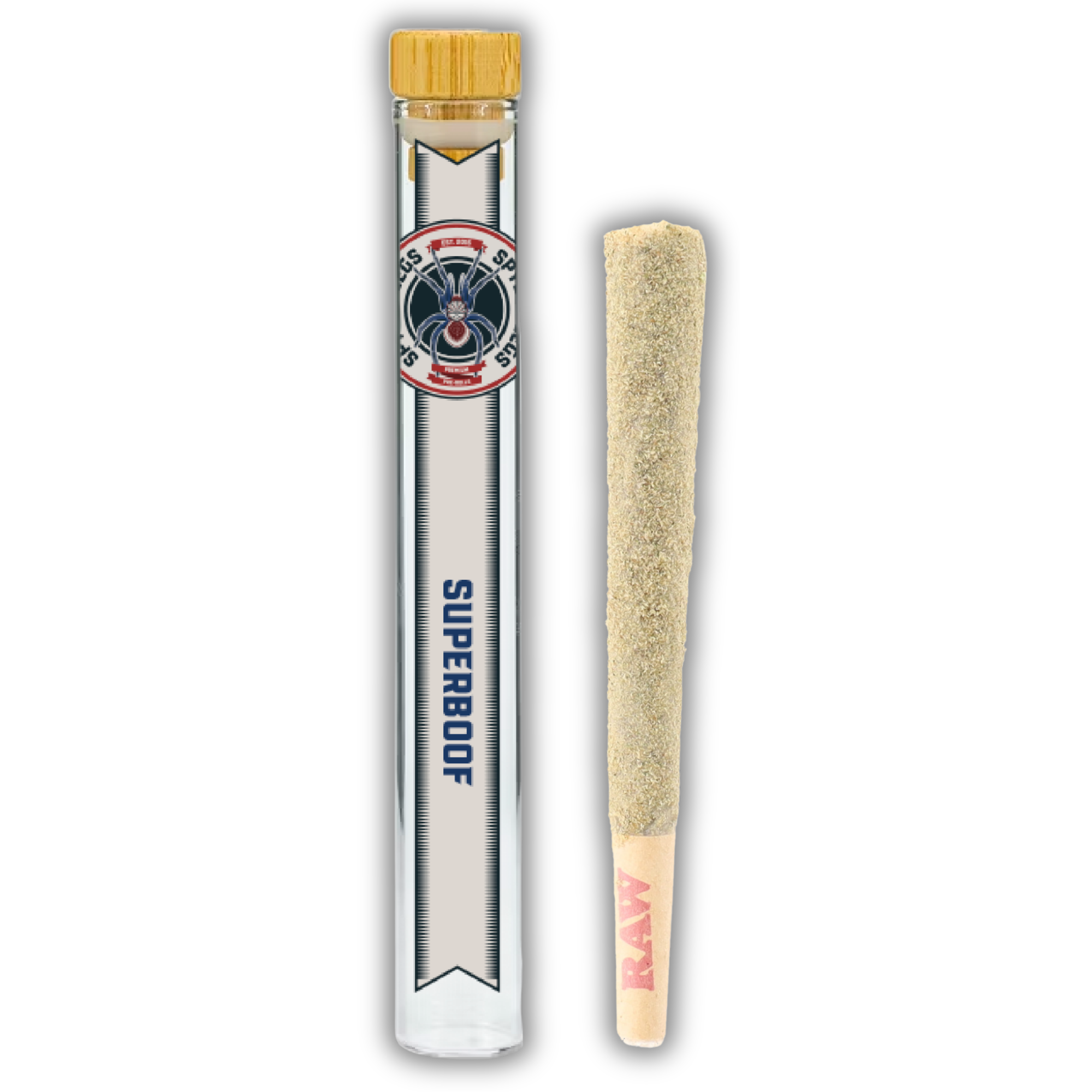 Photograph of product: Spyder Legs | Infused Pre-Roll | Superboof | 1.25g
