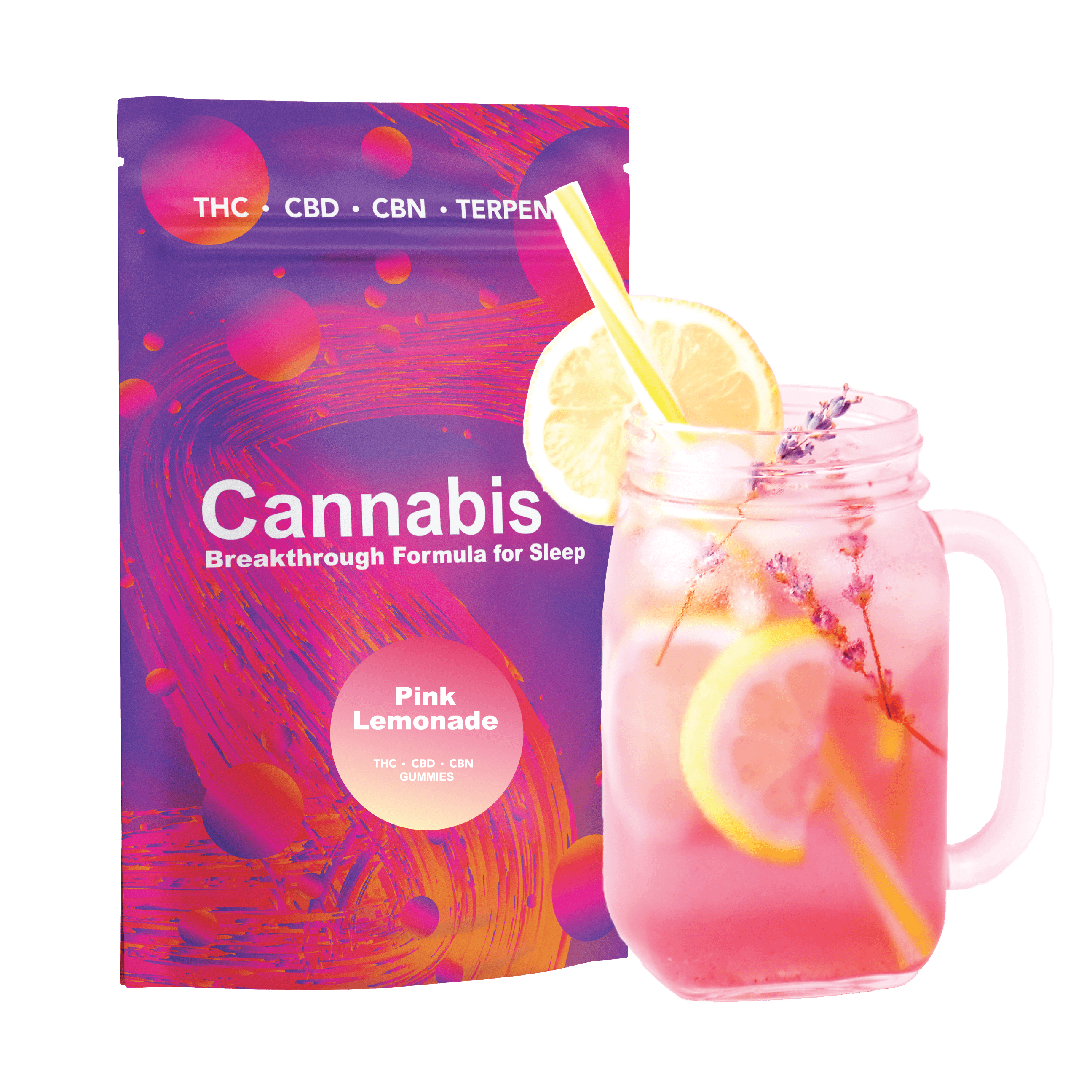 Photograph of product: Choice Oui'd PM | Pink Lemonade | Gummies | 50mg