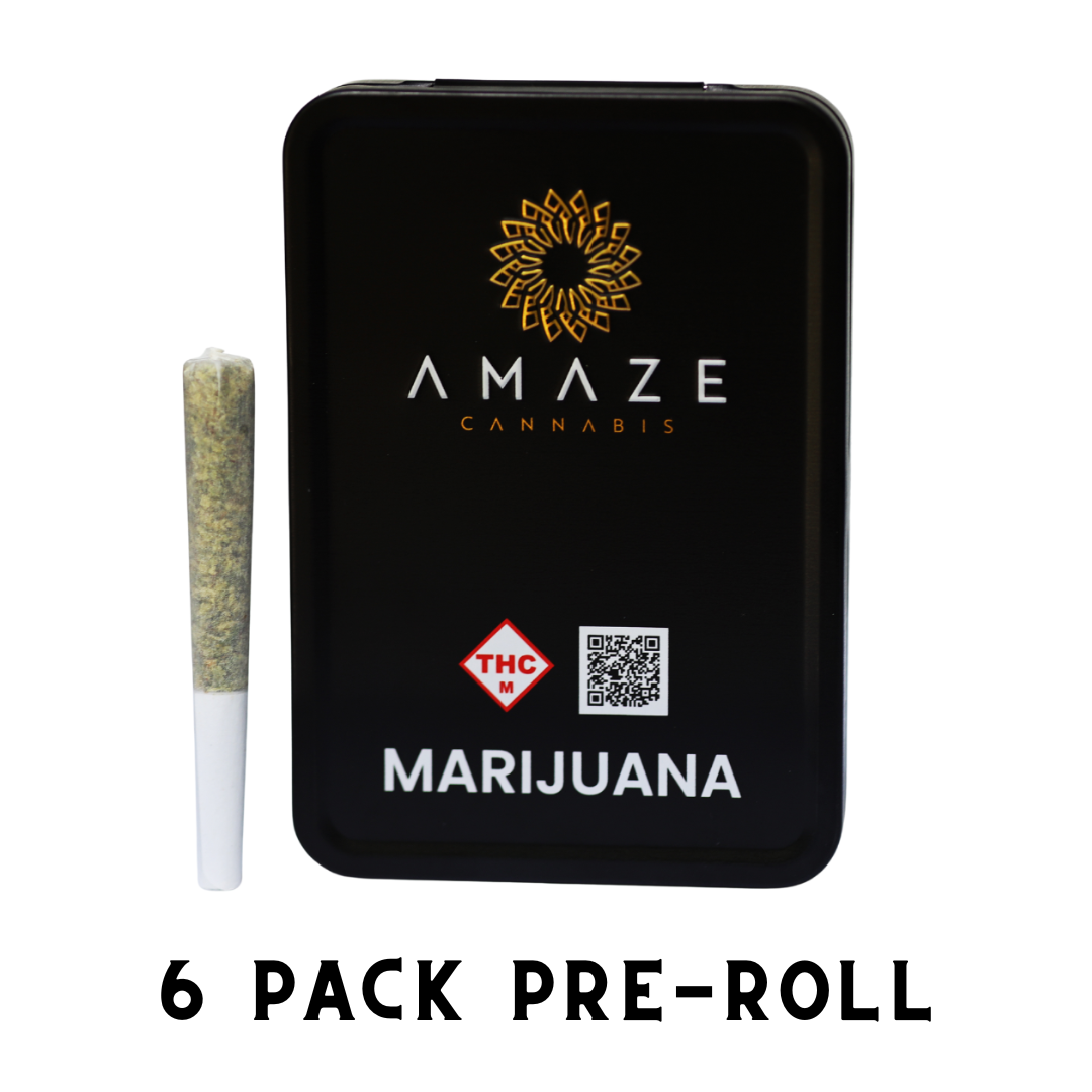 Photograph of product: AMAZE - PREROLL - 0.5G - 6PK - LAVA CAKE - Oui'd