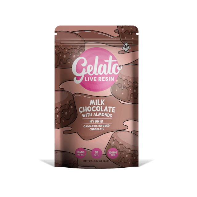 Photograph of product: Milk Chocolate with Almonds | Chocolate Bar 100mg