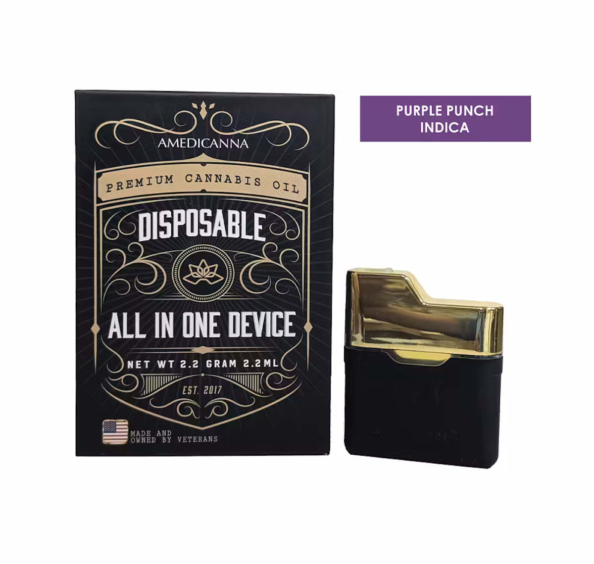 Photograph of product: Amedicanna- Purple Punch Disposable Vape 2.2g