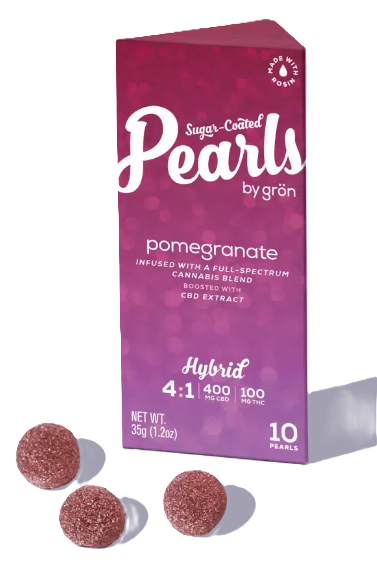 Photograph of product: Pearls Pomegranate 4:1 Hybrid 100mg [F70]