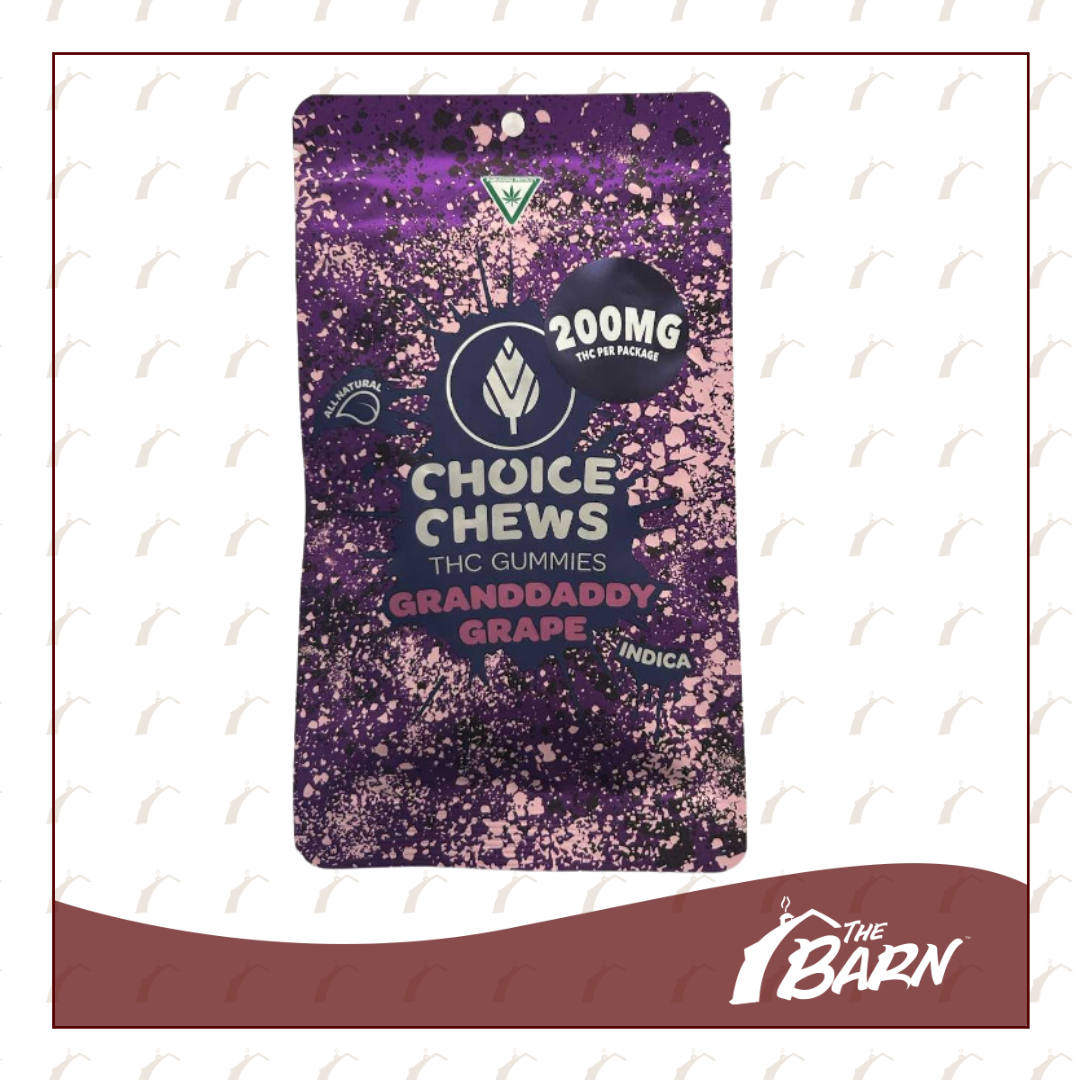 Photograph of product: Choice 200mg Gummies - (I) Granddaddy Grape - REC
