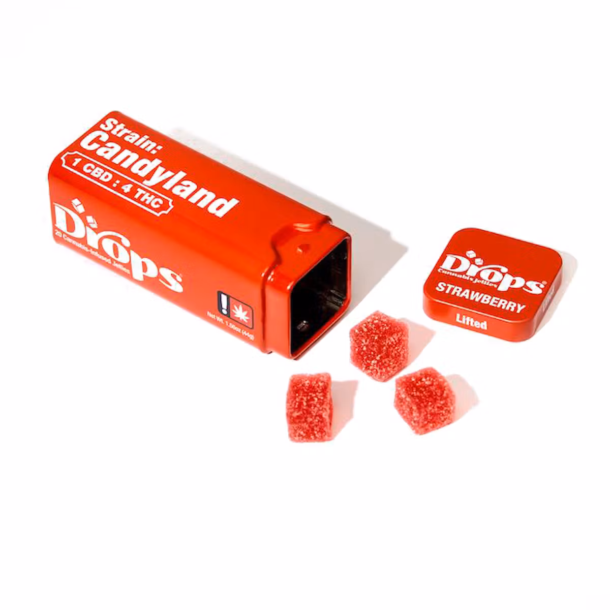 Photograph of product: STRAWBERRY ROSIN DROPS | 2:1:1 | TH-ouiV:TH-oui:CBG LIVE ROSIN DROPS | 20PK | 100MG