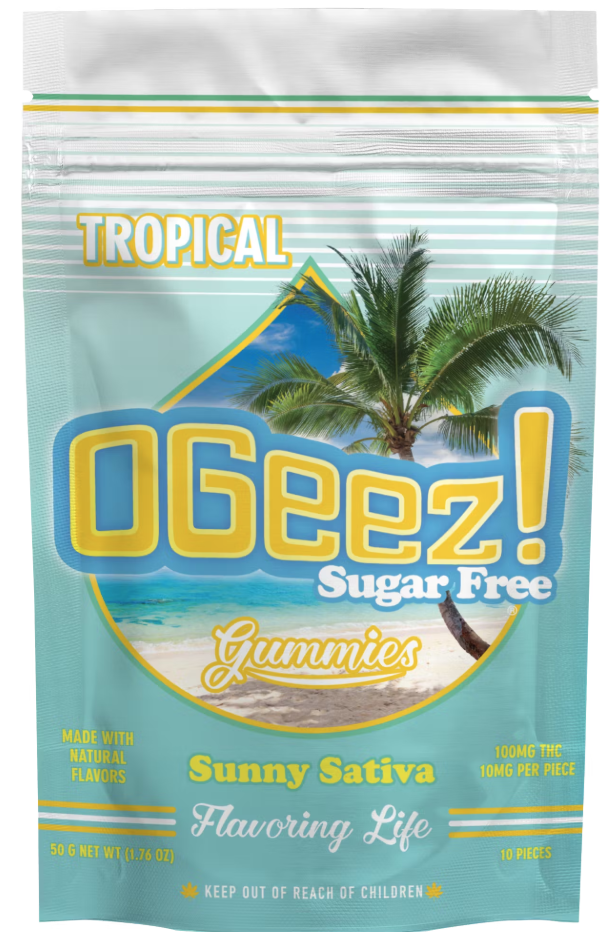 Photograph of product: 100mg - 10 Pack - Edibles - Sugar Free - Sunny Oui'd - OGeez - REC