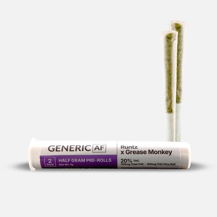 Photograph of product: Generic AF | Runtz X Grease Monkey | Pre-Roll | 2pk