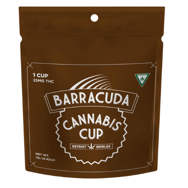 Photograph of product: Milk Chocolate Peanut Butter Cup 25mg Barracuda by Detroit Edibles