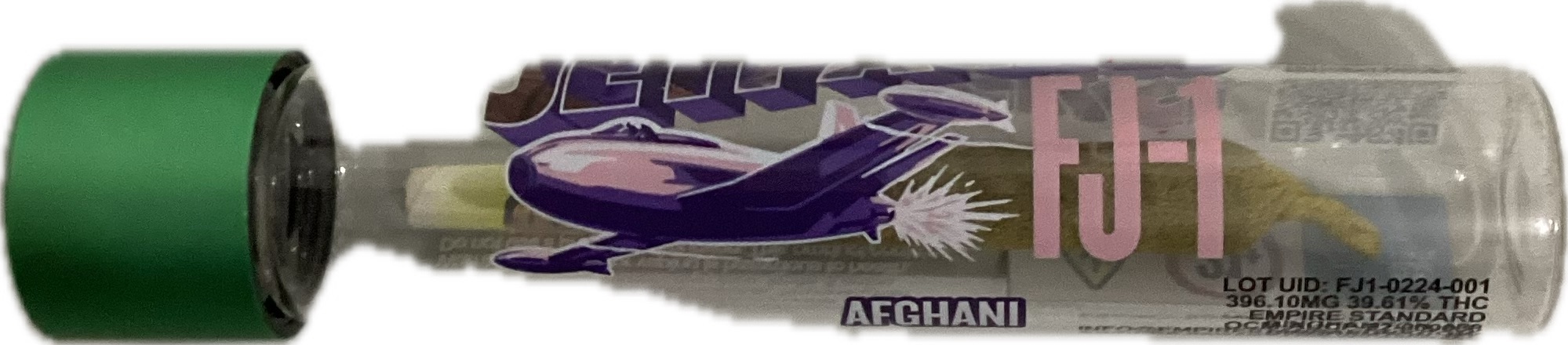 Photograph of product: Jetpacks FJ-1 | Infused Pre Roll | Afghani
