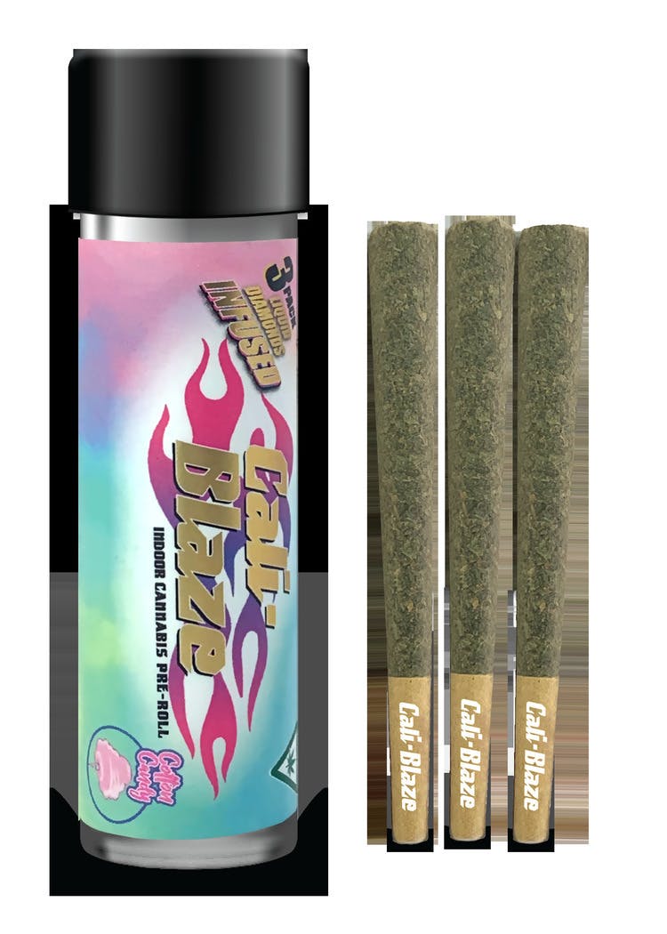 Photograph of product: Cali Blaze | 3 x 0.6g Infused Pre Rolls | Mojito