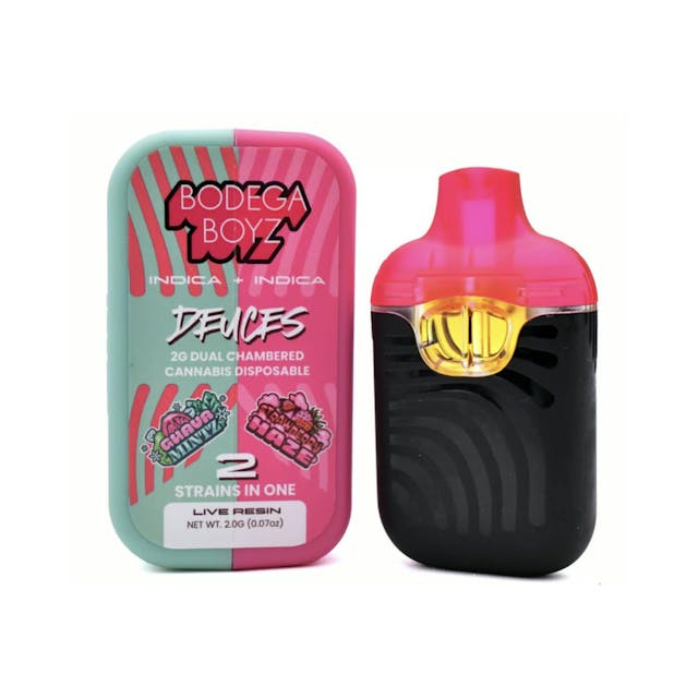 Photograph of product: Guava Mintz + Strawberry Haze Live Resin Dual Chamber AIO 1g - 