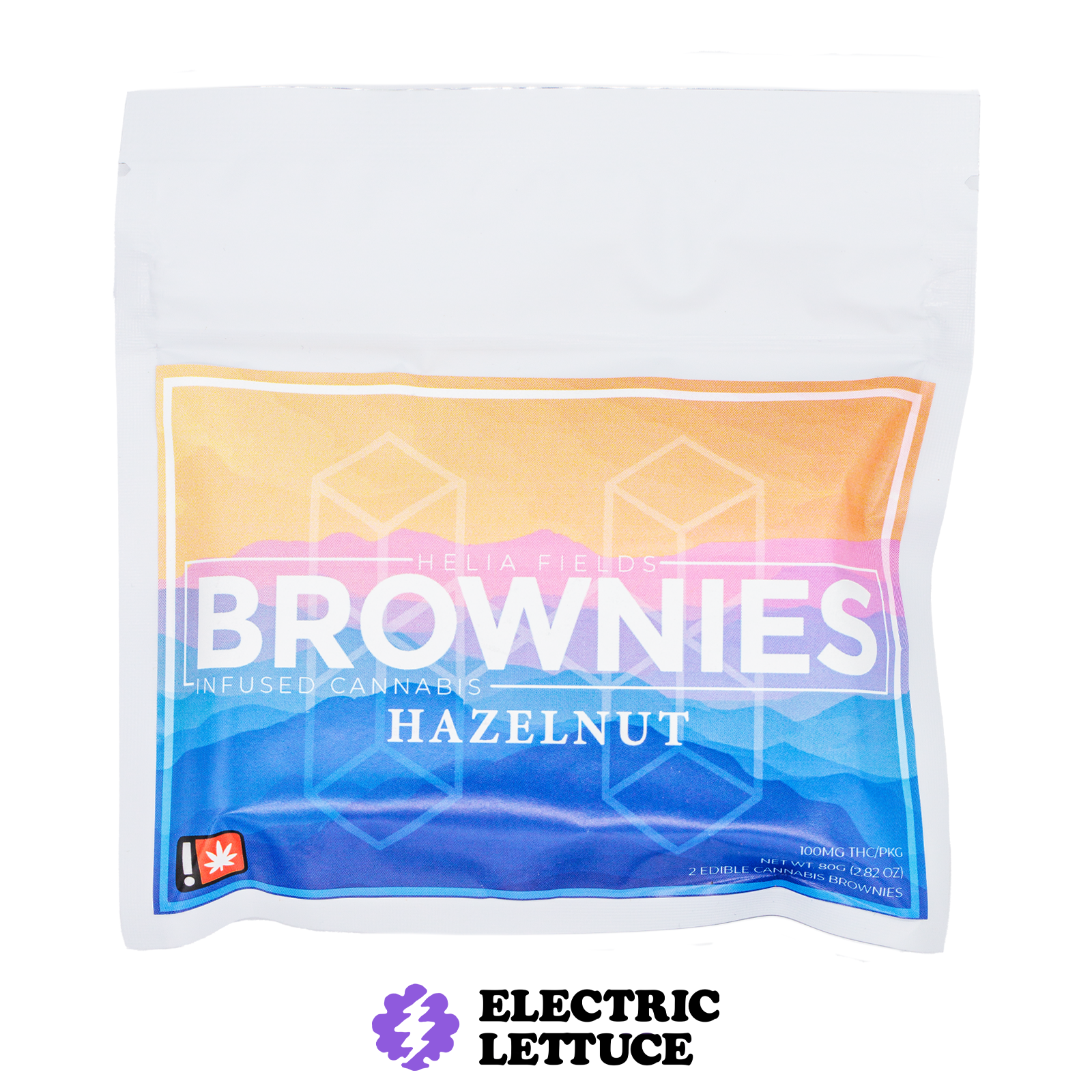 Photograph of product: Helia Fields Hazelnut Brownie 2pk 100mg