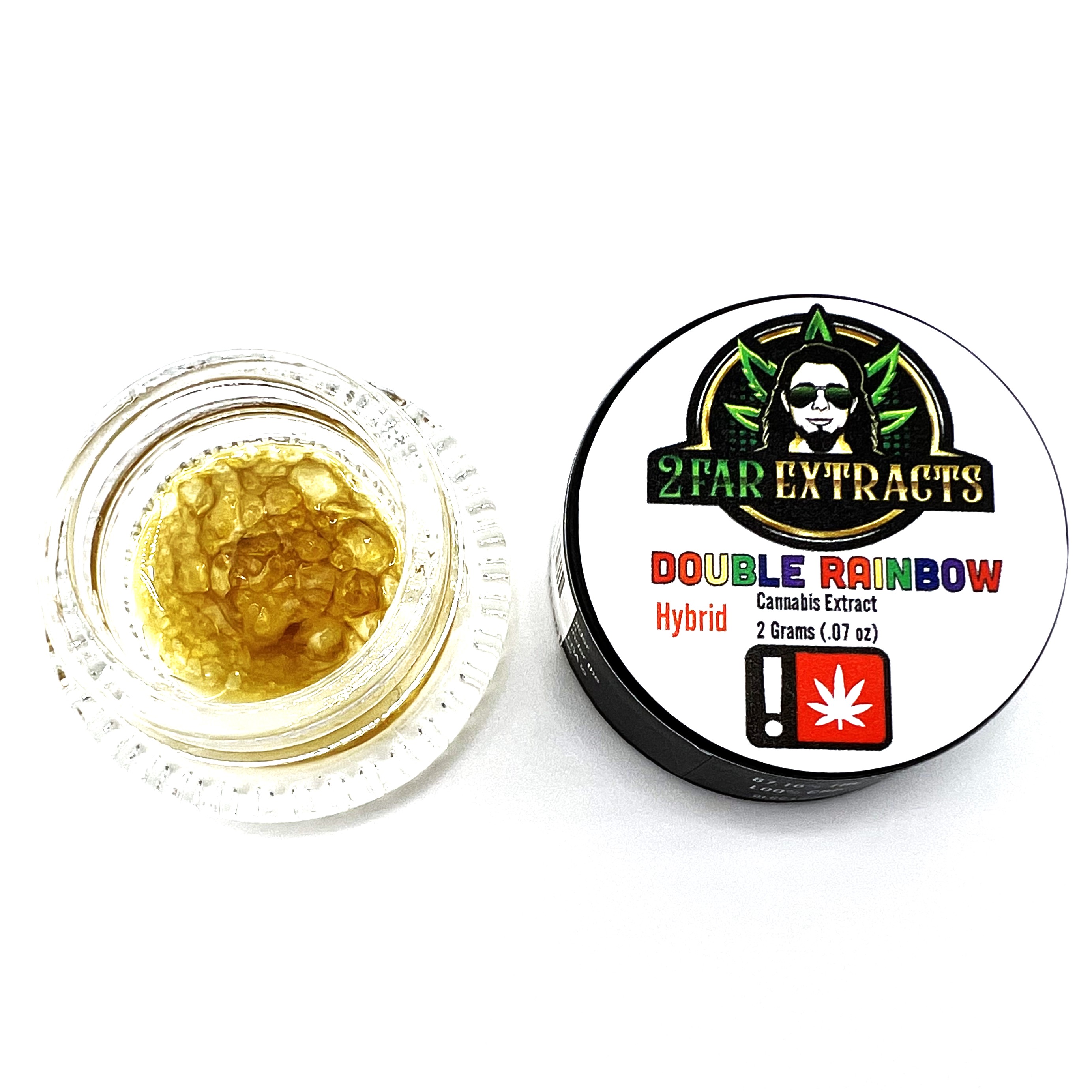 Photograph of product: 2 Far Extracts | Double Rainbow 2g Rocks & Sauce