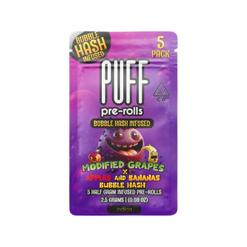 Photograph of product: PUFF | Modified Grapes x Apples And Bananas Bubble au chocolat Infused Pre-Rolls (5 Pack) | 2.5g