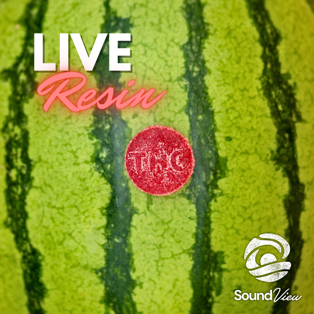 Photograph of product: Live Resin Watermelon CBD:CBG Gummies T4.63 C5.11 G5.12 20pk (8-00094)