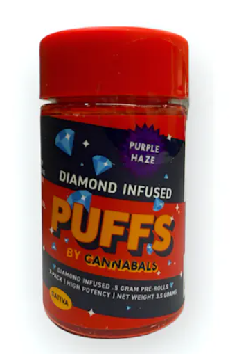 Photograph of product: Cannabals | Puffs Infused Pre-Roll 7pk (3.5g) | Purple Haze