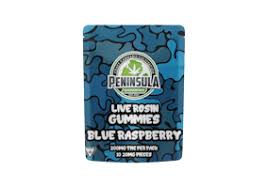 Photograph of product: Peninsula Gardens- Blue Raspberry Live Rosin Gummies-200mg