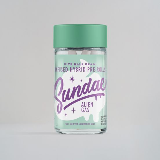 Photograph of product: Sundae - Alien Gas 5pk Infused Pre Rolls 2.5g - 