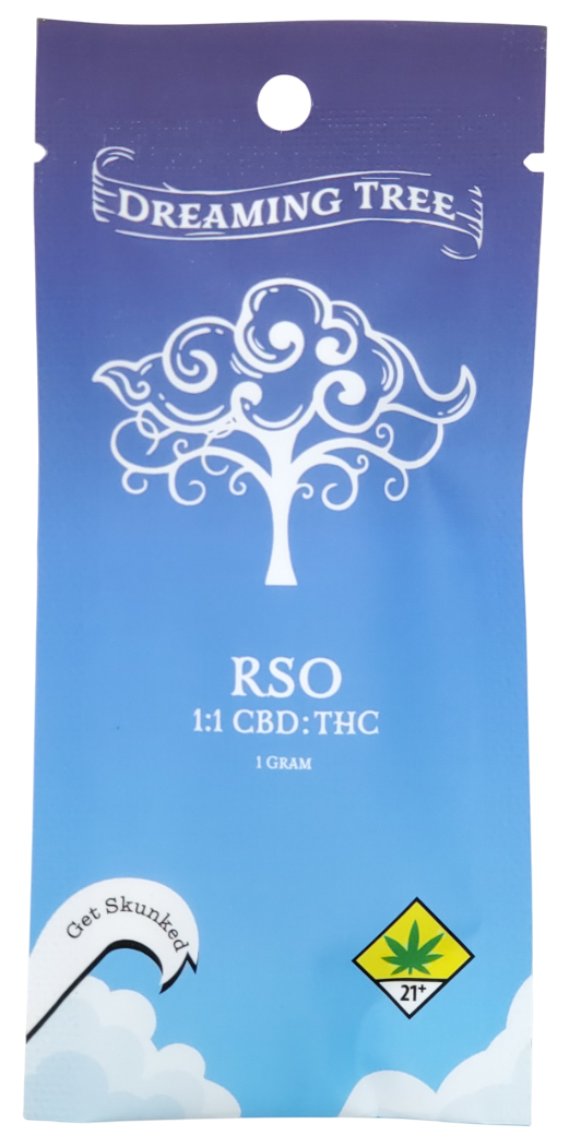 Photograph of product: Dreaming Tree CON 1:1 TH-oui:CBD RSO 1g