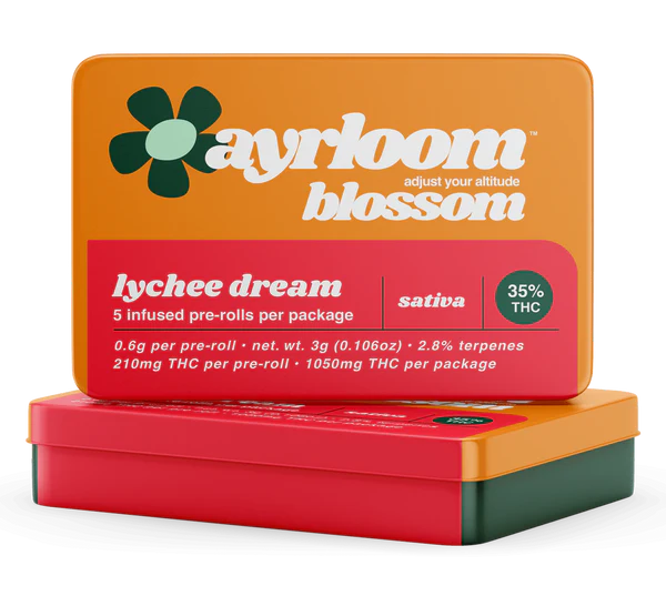 Photograph of product: Ayrloom - Lychee Dream Infused Preroll 5pk