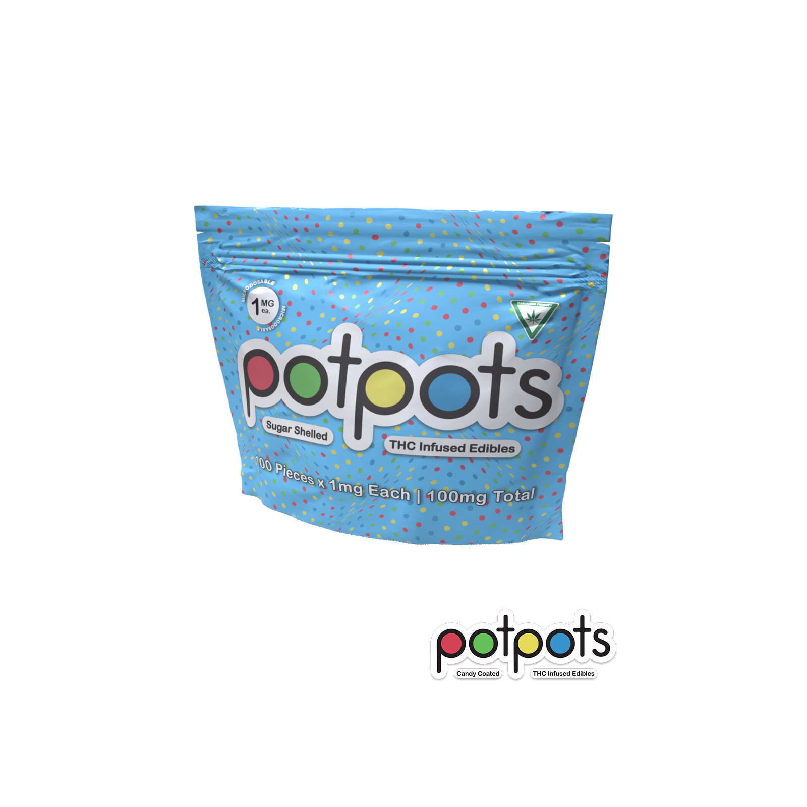 Photograph of product: PotPots - Milk Chocolate - 100mg