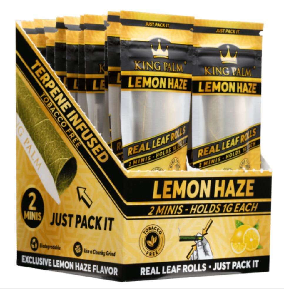 Photograph of product: King Palm Mini Lemon Haze Cones 2pk
