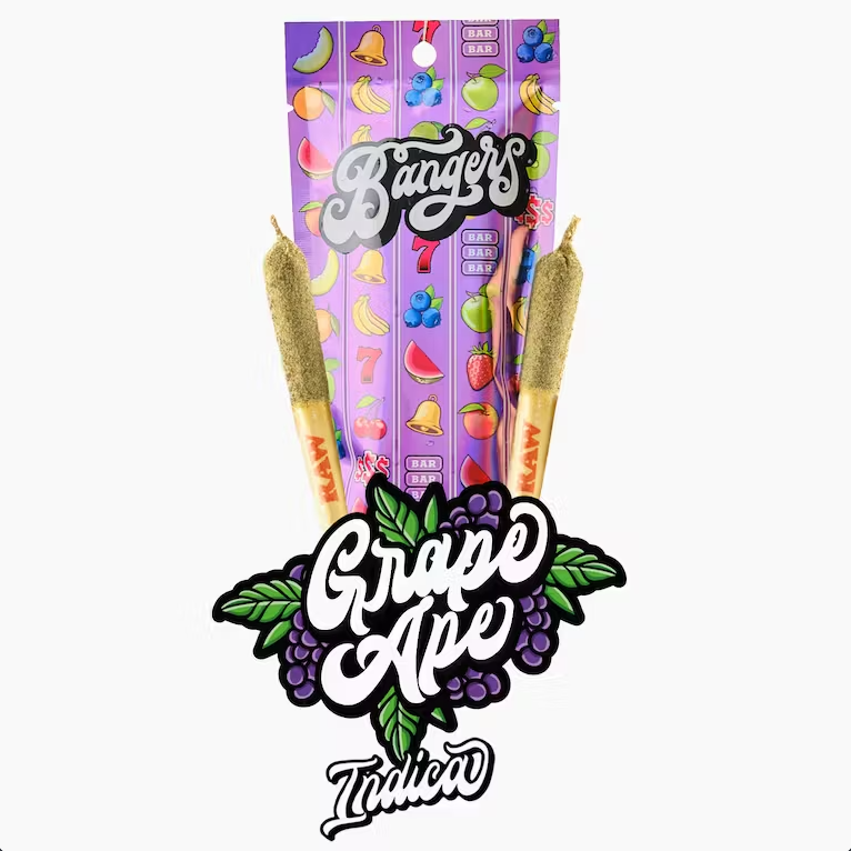 Photograph of product: Bangers Grape Ape 2 pack infused prerolls  (I) 1.2g