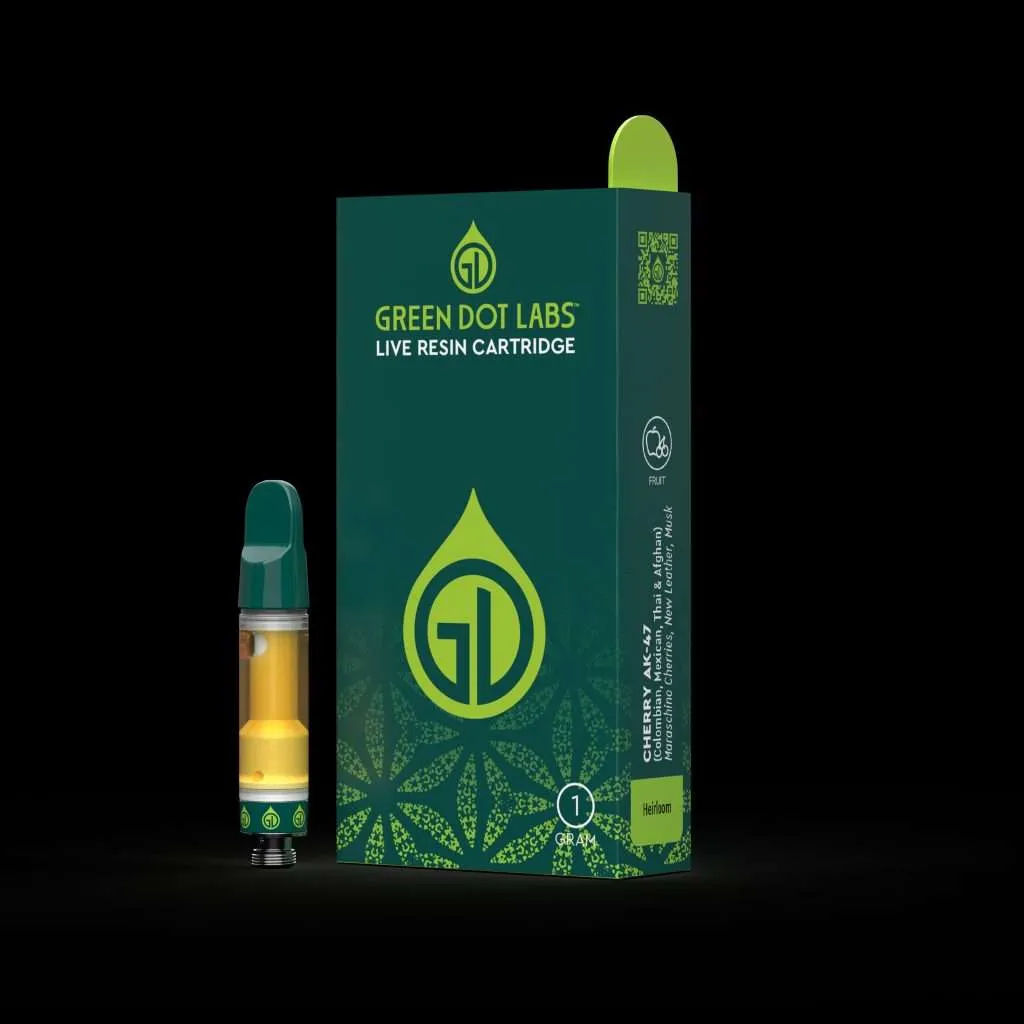 Photograph of product: Green Dot | 1g Live Resin Cart | I-95 (H)