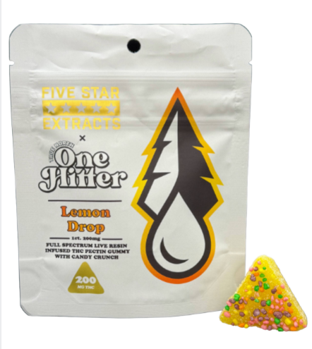 Photograph of product: True North | Lemon Drop One Hitter Gummy | 200mg Live Resin