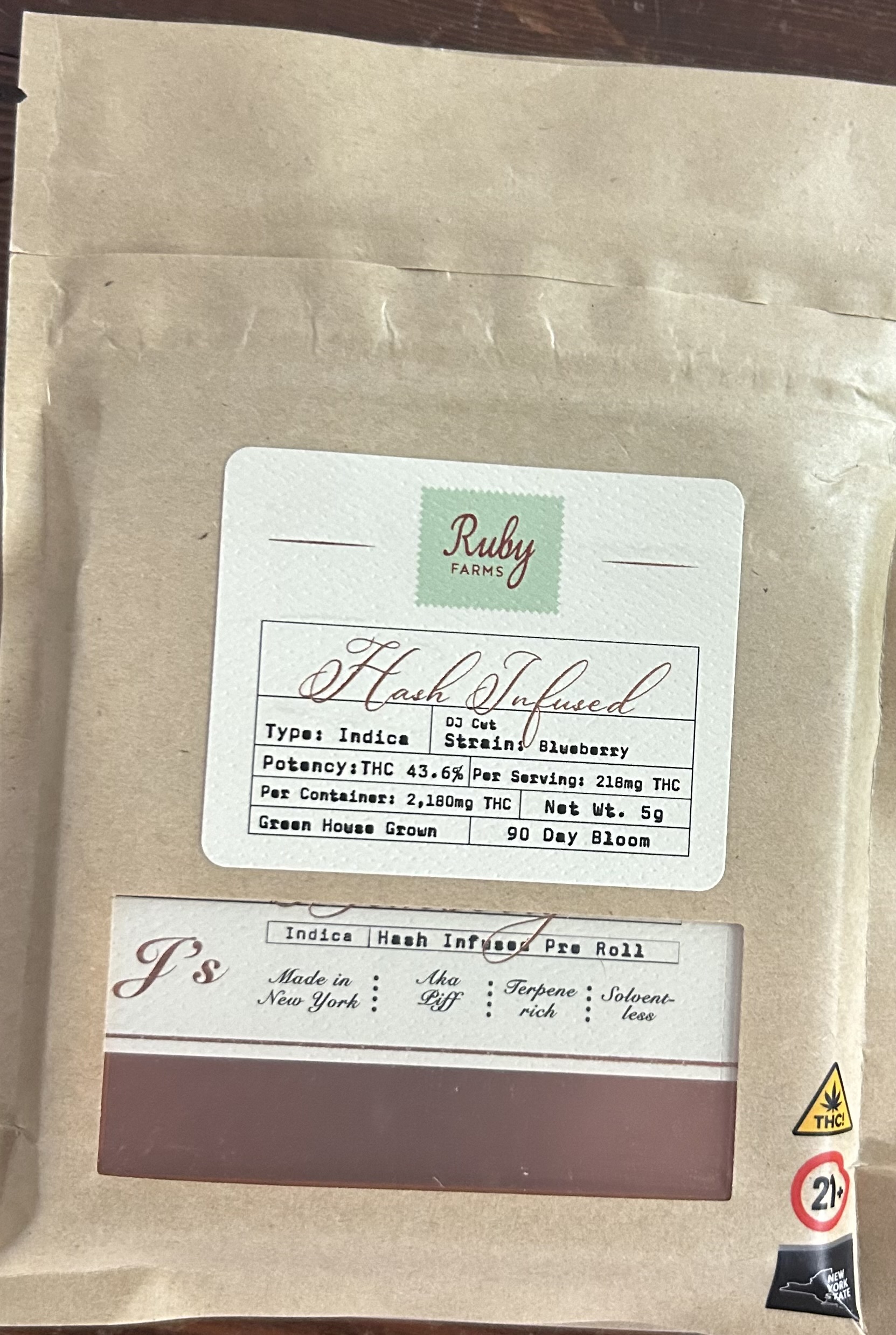Photograph of product: Ruby Farms l au chocolat Infused Doobies | 10 Count | Blueberry DJ Cut | 5G