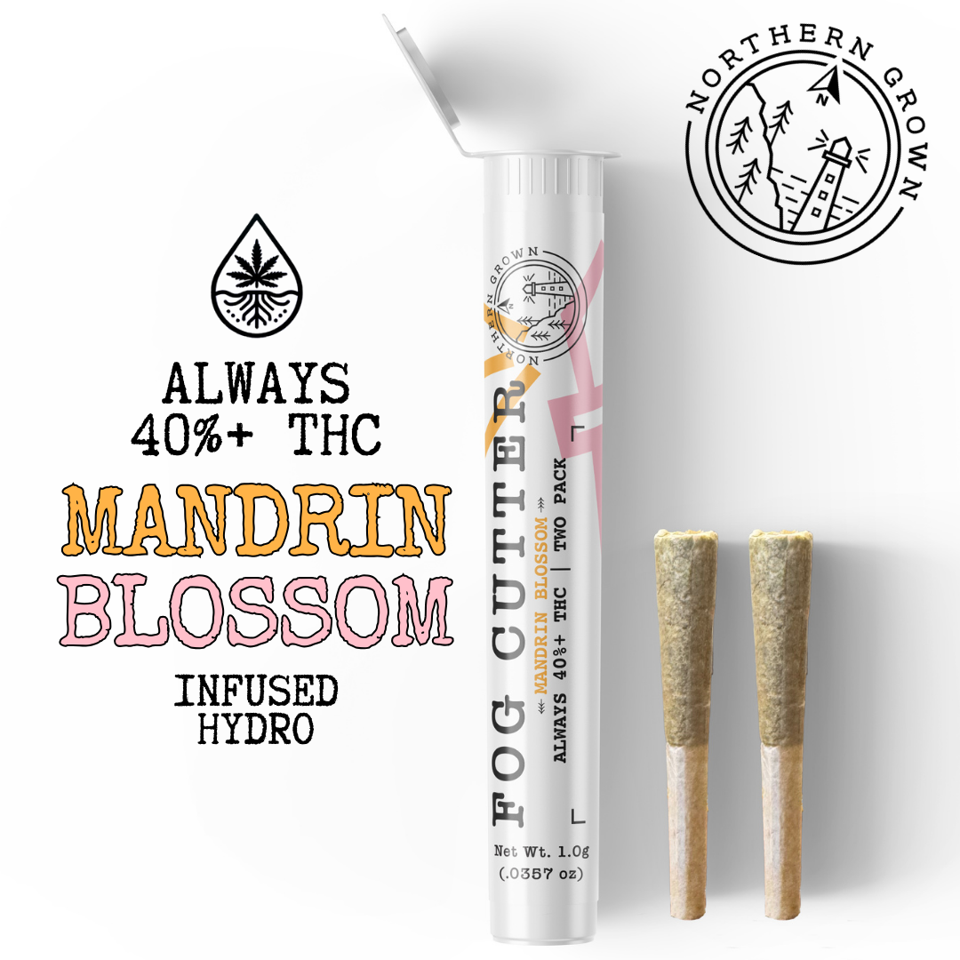 Photograph of product: Infused Pre-Roll Pack | Fog Cutter | Mandarin Blossom 2pk | 0.5g each