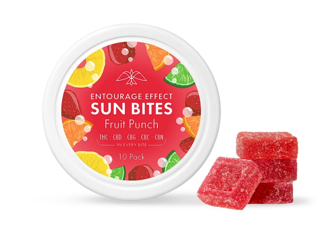 Photograph of product: Fruit Punch Entourage Effect Sunbites 110mg -10pk