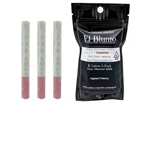 Photograph of product: El Blunto Diamond Preroll 3PK Strawberry Freez 1.8G