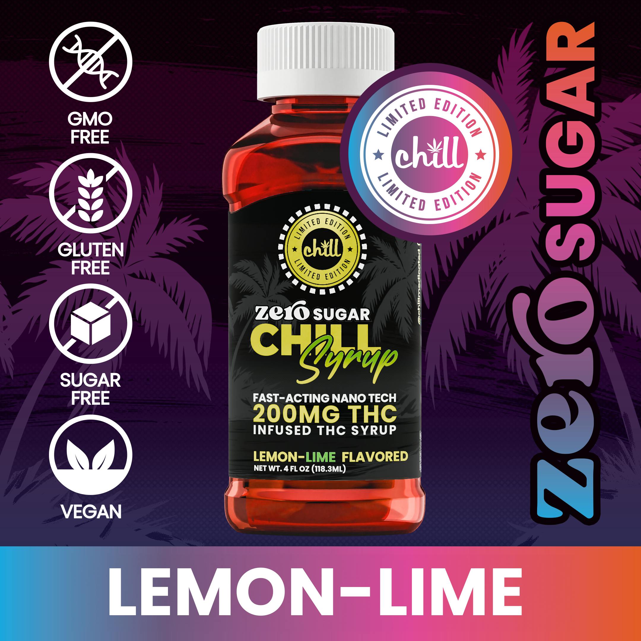 Photograph of product: Chill Medicated - 200mg Zero Sugar Syrup - Lemon Lime
