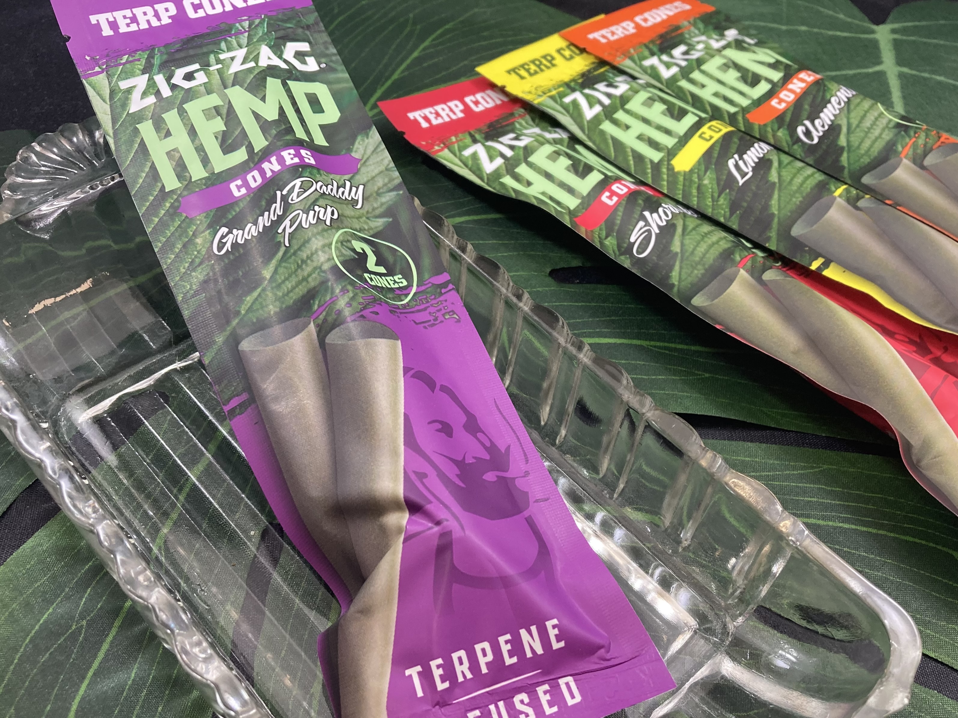 Photograph of product: Zig Zag Terpene Infused Hemp Cones Grand Daddy Purp 2pk
