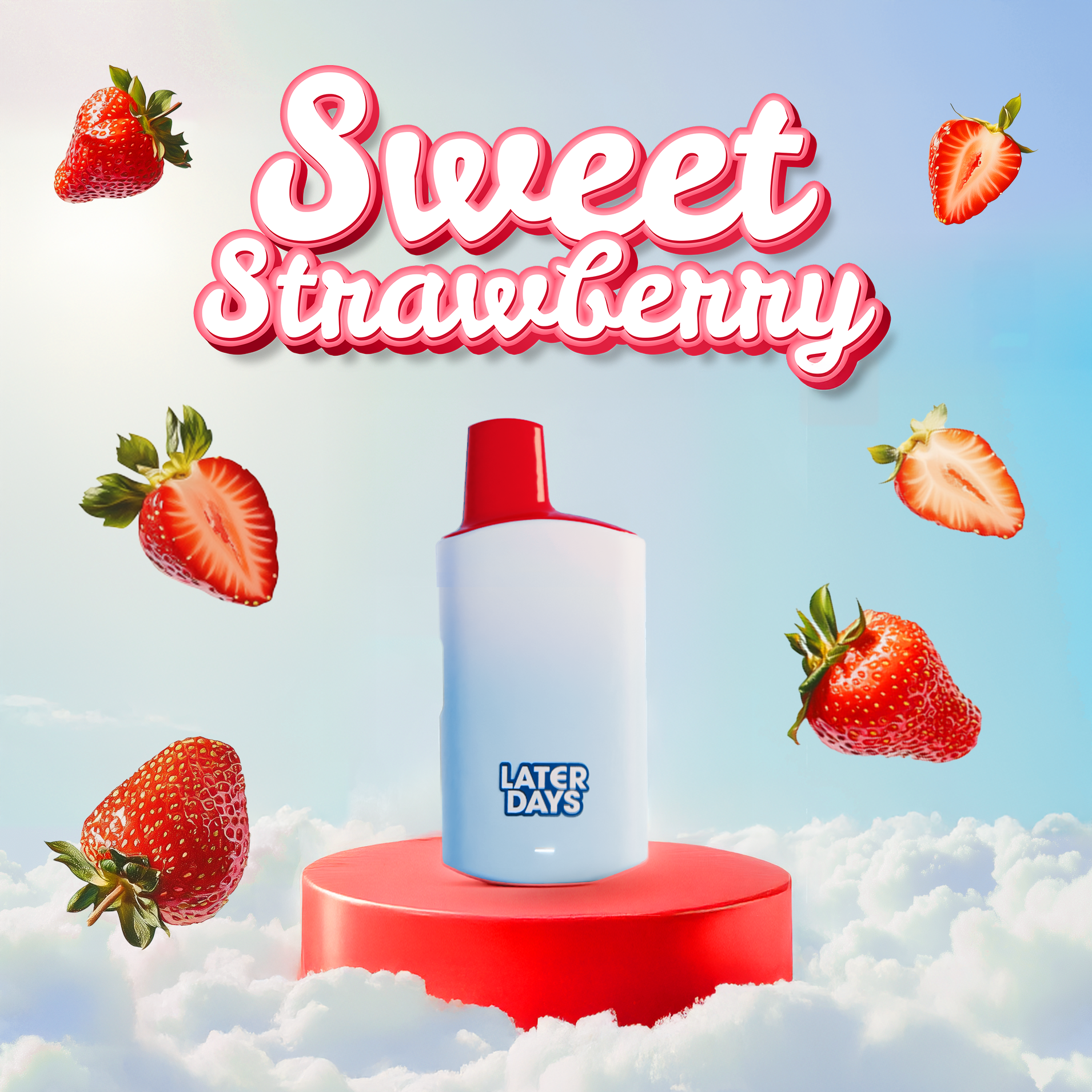 Photograph of product: Later Days Sweet Strawberry (S) Distillate Disposable Vape 2g