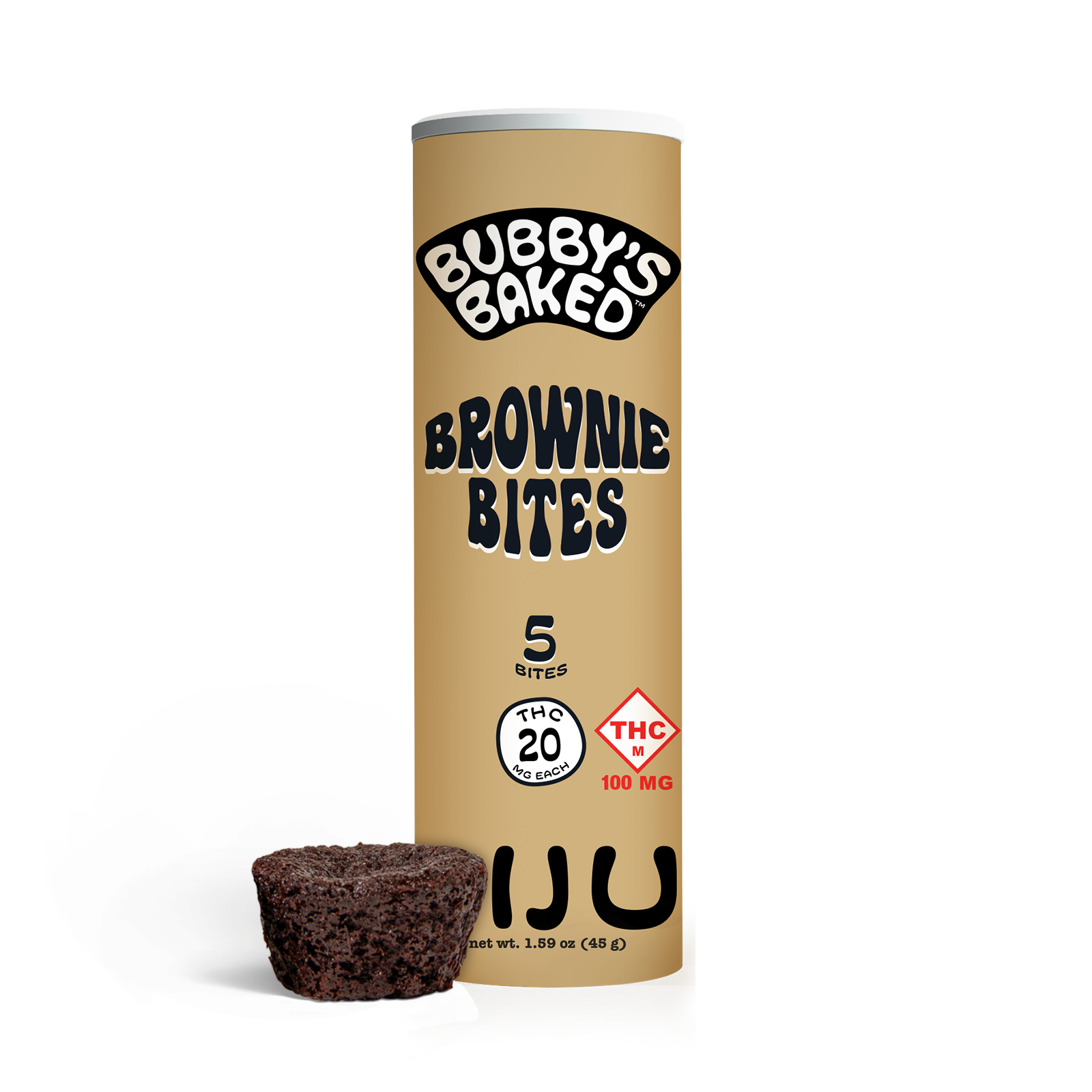Photograph of product: BUBBY'S BAKED - BAKED GOODS - 100MG - 5PK - BROWNIE BITES - HYBRID