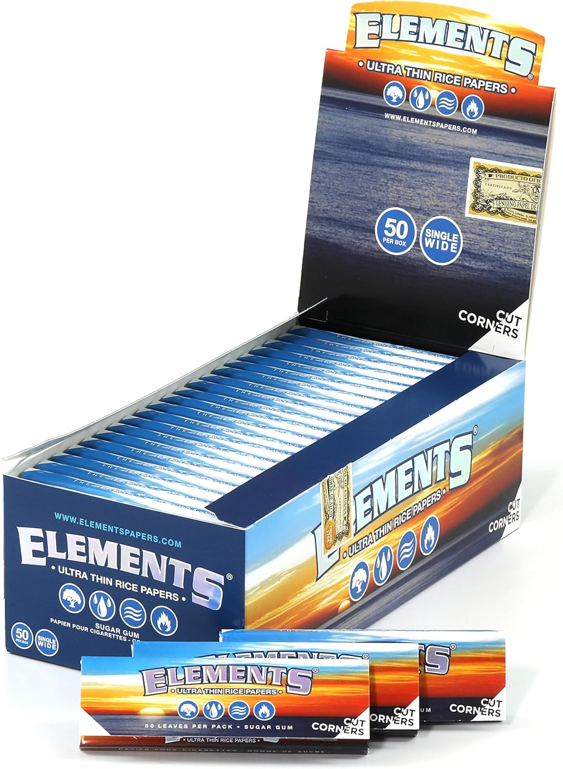 Photograph of product: Element | Ultra Thin - Single Wide | Cut Corners Rolling Papers