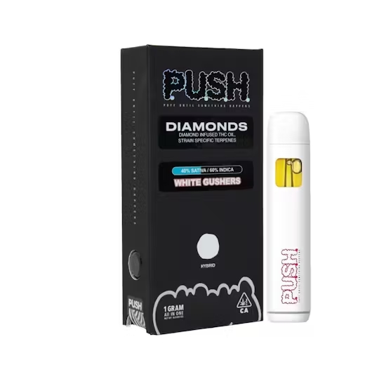 Photograph of product: PUSH: WHITE GUSHERS 1G DIAMONDS ALL IN ONE