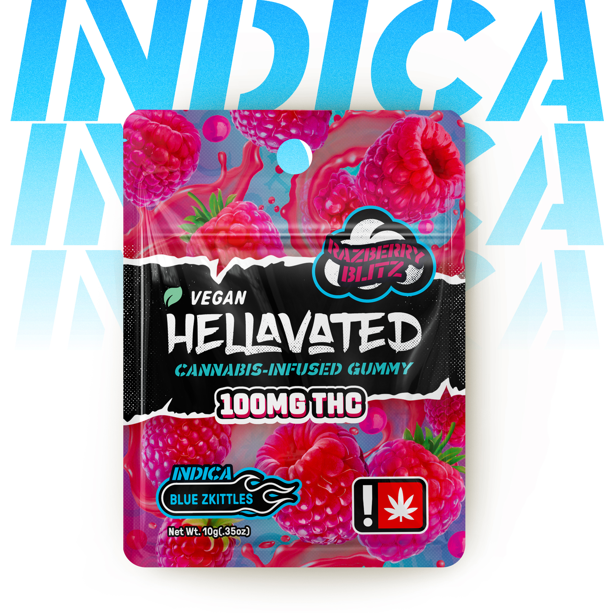 Photograph of product: Hellavated - Raspberry Blitz Single Gummy