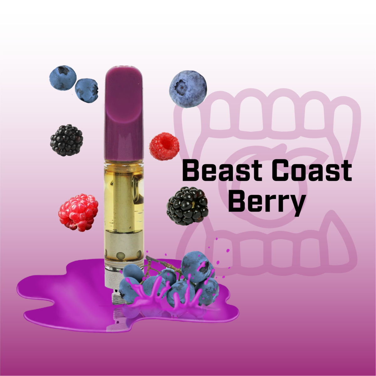 Photograph of product: Beast Coast Berry Kush Vape Cartridge | 1g