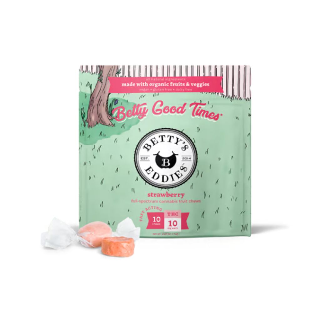 Photograph of product: Betty's Eddies | Strawberry Lemonade Fruit Chews 10pk | 100mg