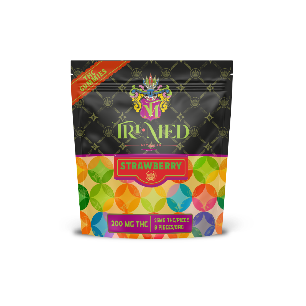 Photograph of product: TRI-MED - STRAWBERRY GUMMIES - 200MG