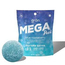 Photograph of product: Grn Mega Pearls - Razzleberry - 1:1 CBG/TH-oui 100mg