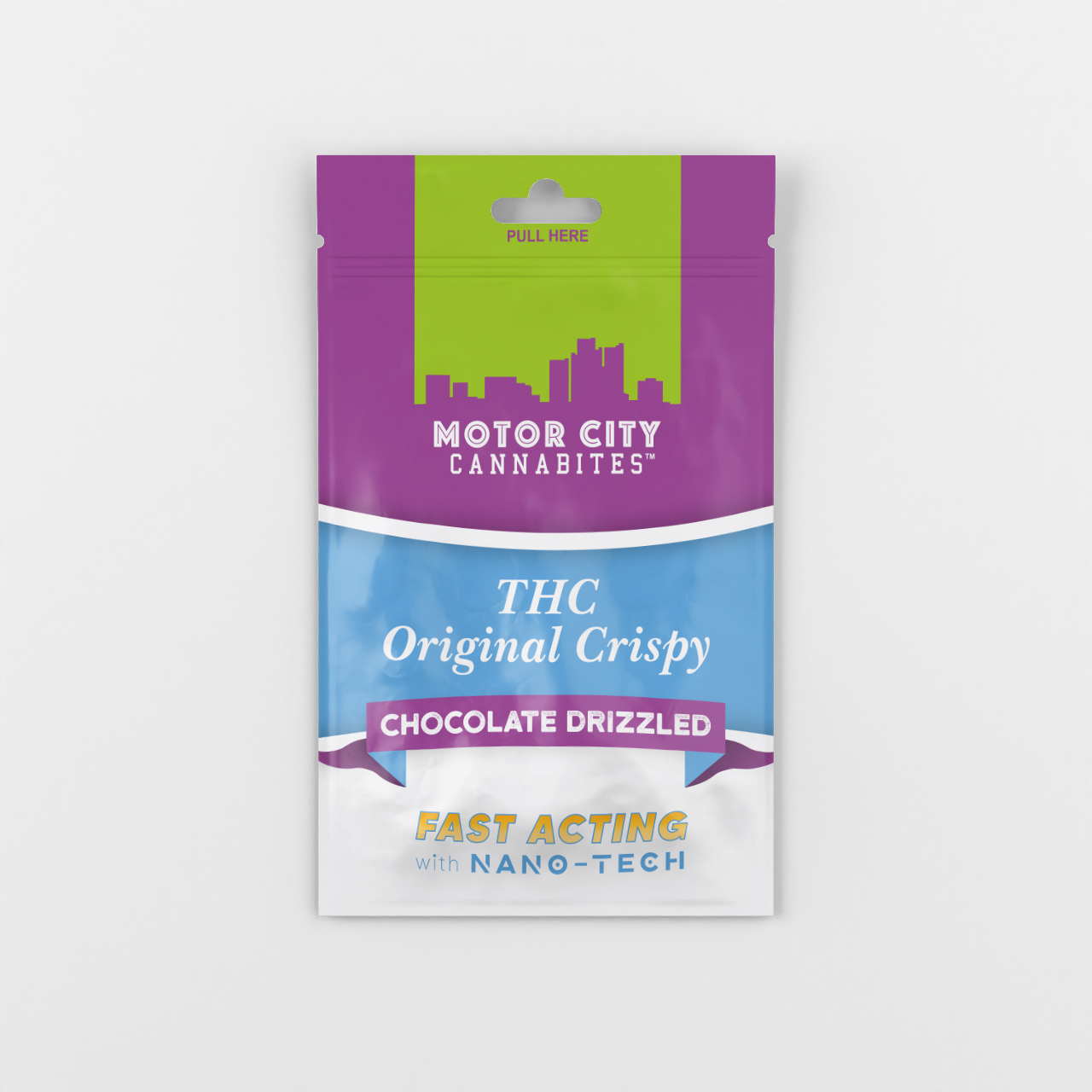 Photograph of product: Motor City 200mg Crispies | Chocolate Drizzled Original