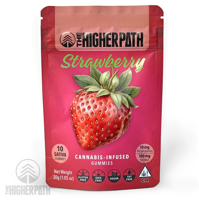 Photograph of product: $16 STRAWBERRY 10MG GUMMY 10-PACK