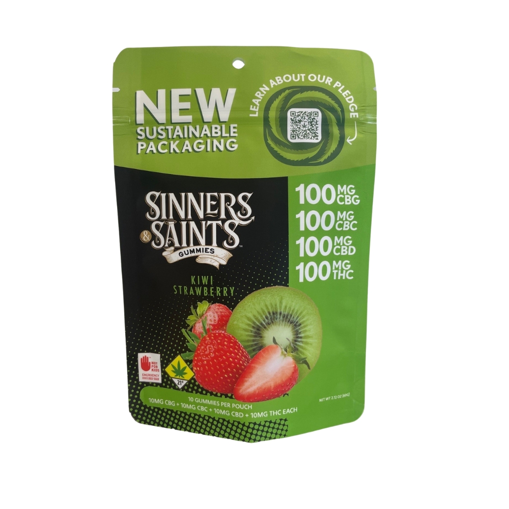 Photograph of product: 1:1:1:1 CBC:CBD:CBG Kiwi Strawberry Gummies | 400mg