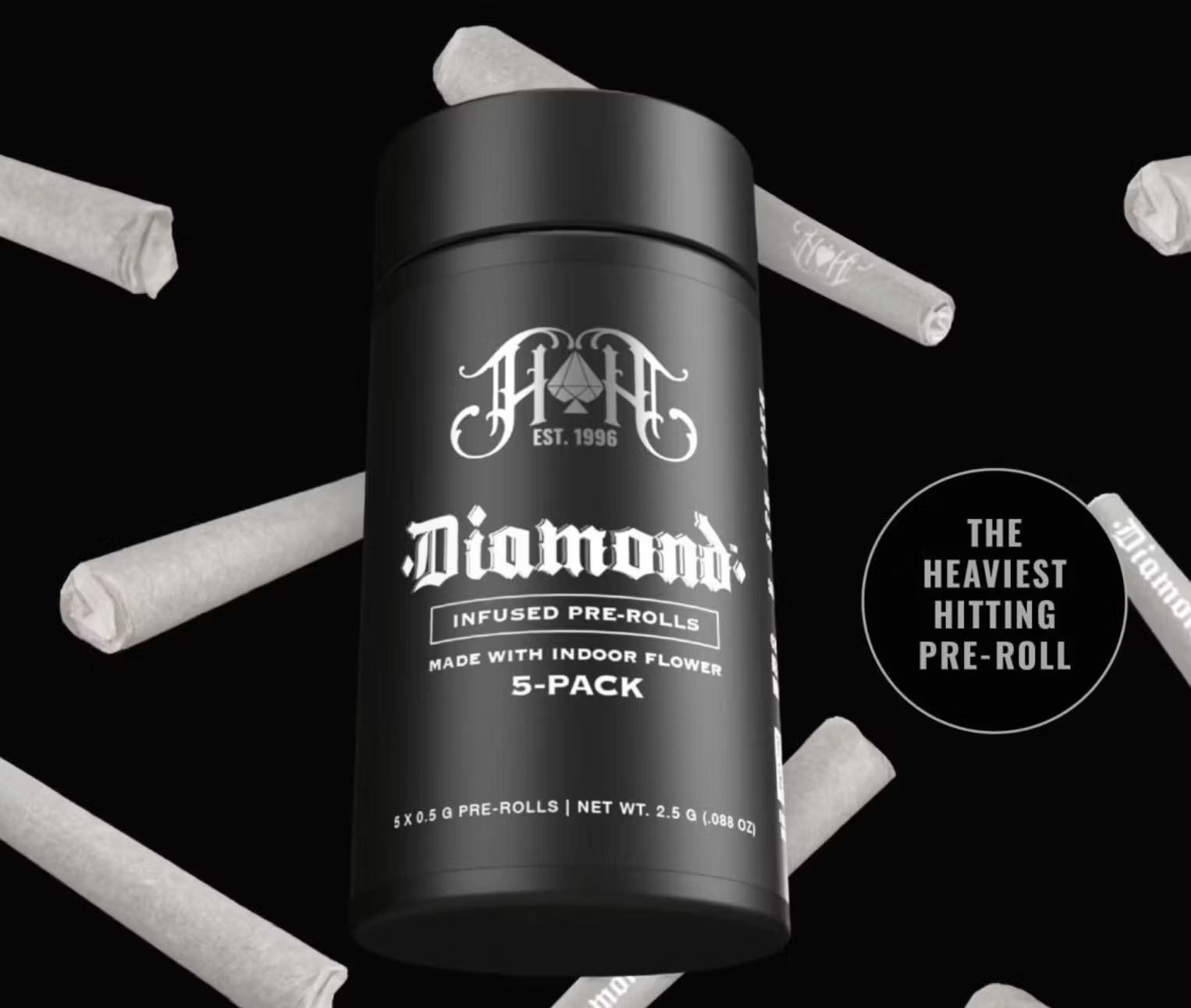 Photograph of product: Permanent Marker | Diamond | 5pk Infused Pre-Rolls (I)